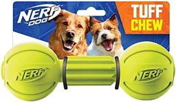 Nerf Dog Rubber Chew Barbell Dog Toy, Lightweight, Durable and Water Resistant, 7.5 Inches, for Medium/Large Breeds, Single Unit, Green (6994)