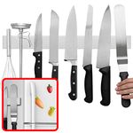 Modern Innovations 16 Inch Stainless Steel Double Sided Magnetic Knife Bar with Multipurpose Use as Wall Mount Knife Holder, Knife Rack, Kitchen Utensil Holder, Magnetic Tool Holder