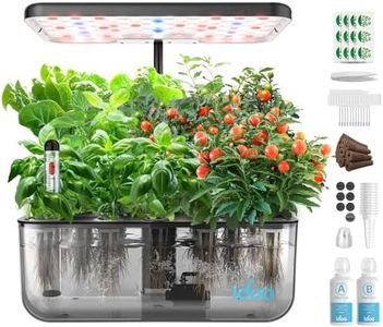 iDOO Hydroponics Growing System,12 Pods Indoor Garden Kit with Grow Light, 5 L Transparent Water Tank, Automatic Timer Germination Kit, Two Modes, Height Adjustable, Pump System