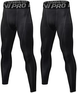 LNJLVI 2 Pack Men's Compression Pants Running Tights Workout Leggings(Gray-Gray line,M)