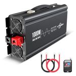 Vterun 1000W Pure Sine Wave Inverter 12V DC to 110-120V AC Efficient Portable Power Converter for Home, RV Use with Wireless Remote Control, Handle, USB C Ports