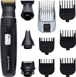 Remington Groom Kit Personal Groomer PG6130 Hair Trimmer | Ultimate All-in-One Grooming Kit with Titanium Coated Blades | Cordless Trimmer with 5 Fixed Combs, Mini Foil Shaver & Nose & Ear Trimmer | 40-Min Runtime, 16-Hr Charge Time