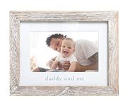 Pearhead Daddy and Me Baby Picture Frame, Gender-Neutral Dad and Baby Picture Frame, Baby Girl or Baby Boy Nursery Décor, 4" x 6" Photo Insert, Wood