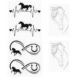 GORGECRAFT 3 Style 6 Sheets Horse Car Stickers 3D Plastic Wall Sticker Horse Running Heartbeat Decal Vinyl Sticker Auto Car Truck Laptop for Suv Motorcycle Doors Scratch Cover