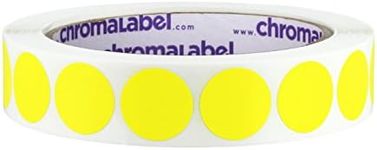 ChromaLabel 3/4 Inch Round Colored Stickers, Removable Sticky Dots Color Coding Labels, Ideal Colored Dot Stickers for Arts and Crafts - 1000 Colored Sticker Dots per Roll, Yellow Sticker Labels