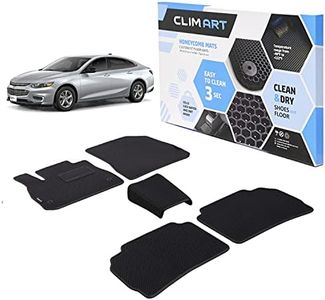 CLIM ART WaterTrap Custom Fit Floor Mats Compatible for Malibu 2016-2024, 1&2 Row, Car Mats Floor Liner, All-Weather, Car Accessories Man & Woman, Black/Black - FL011516225