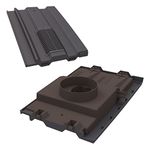 Manthorpe Roof Tile Vent With Pipe Adaptor 15" x 9" To Fit Marley Ludlow Plus, Redland 49, Forticrete V2 Slate Grey Textured