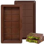 2 PCS Chocolate Bar Mold, Chocolate Molds Silicone, Non-Stick Deep Chocolate Bar Molds, Thick Chocolate Mold for Pistachio Chocolate, Candy