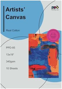 PPD Printable Fabric Sheets, Canvas Paper for Inkjet Printer, 13 x 19" Photo Fabric Printer Sheets, Print On 100% Real Cotton, Matte Finish, No Watermark, 340 gsm 125 lbs (10 Sheets)
