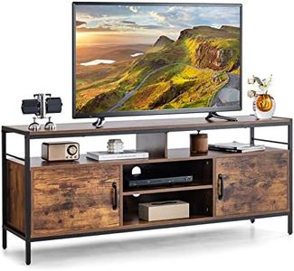 Giantex TV Stand for TVs up to 65”, 147cm TV Console Table with Storage Side Cabinets & Adjustable Shelf, Entertainment Center Media Console w/Cable Manage Holes, TV Storage Cabinet for Living Room