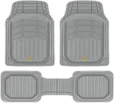 Cat® CAMT-9013 (3-Piece) Heavy Duty Deep Dish Rubber Floor Mats, Trim to Fit for Car Truck SUV & Van, All Weather Total Protection Durable Liners Gray