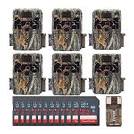 Browning Trail Cameras Six Dark Ops Extreme 16MP Game Cameras with Twelve 16GB Cards and Focus USB Card Reader