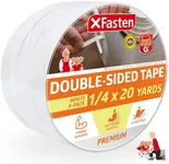 XFasten Double Sided Tape, Removable, 1/4-Inch by 20-Yards, Pack of 8 Ideal as a Gift Wrap Tape, Holding Carpets, and Woodworking