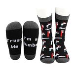 MBMSO Plumbing Socks 2 Pairs Trust Me I'm a Plumber Socks Funny Plumber Gift for Men Master Plumber Gift for Pipefitter Socks (Plumber Socks)