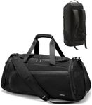 LUGGEX Gym Duffle Bag Backpack for Men Women, TDX01 Expandable Sports Gym Bag with Shoe Compartment, Wet Pocket, Water-Resistant Travel Duffel Bags Carry On Duffel Bag Backpack (TDX-Pro, Black, 40L)