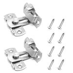 KiKiHong 2 Pcs 90 Degree Right Angle Door Latch Stainless Steel Tiny Door Bolt Buckle Hook Lock Bolt with Screws for Doors and Windows