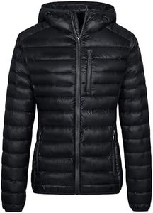 Wantdo Women's Quilted Winter Short Down Puffer Jacket Warm Coat Black 2XL