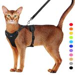 Cat Harness and Leash Set Escape Proof Kitten Harness Adjustable Cat Vest Harness with Reflective Trim Universal Cat Leash and Harness for Cats/Puppies Outdoor Walking