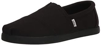 TOMS Men's Alpargata Recycled Cotton Canvas Loafer, Black/Black, 11