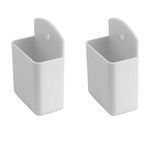 RFORPLY Remote Control Holder Wall Mount Media Controller Organizer Box for Office Bedroom Parlor Pack of 2 (White)