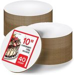 10 Inch Cardboard Cake Boards (40 Pack), White Cake Boards 10 Inch Round for Cakes, Pizza, and More, Disposable and Freezer Safe Cardboard Cake Rounds, 10in Cake Board for Cake Tray Liners