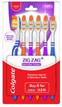 Colgate ZigZag Anti-Bacterial manual Toothbrush for adults - Soft (Multicolor,Pack of 6)