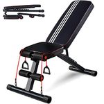 Adjustable Weight Bench, Aebow Foldable Weights Bench Fitness Set, Workout Weight Benches for Chest Leg Abs Full Body Strength Training Exercise, Flat Incline Decline Lifting Multifunction Home Gym