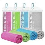 flintronic Cooling Towel 4 Pack (48"x12"), Cooling Cold Towels for Neck, Quick Dry Golf Towel for Instant Relief, Soft Breathable Sweat Towel, Microfibre Fitness Towel for Travel, Hiking, Gym, Yoga