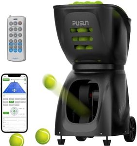PUSUN Tennis Ball Machine, PT-Max C Automatic Tennis Ball Machine for Training, Support App&Remote Control, Large Capacity for 145+Balls, Self-Programming, One-Click Adjust Speed/Frequency/Spin/Angle