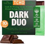 TCHO Dark Duo 75% Dark Chocolate Bars (10 pack) | Plant Based, Organic & Fair Trade, | Non GMO, Non-Dairy, Vegan, Soy Free (2.5oz each)