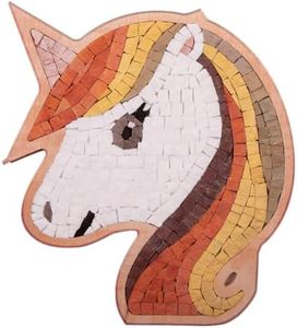 Continuum Games Mosaic Box Natural Stone Arts and Crafts Picture Puzzles DIY Craft Kit for Adults and Kids - Unicorn Face