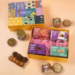 Gladful Gourmet Cookies & Roasted Snacks Collection, Perfect for Gifting, Healthy and Protein Snack Option, Assorted Flavors, 4 Cookies & 3 Jars, Ideal for Holi Festivals & Celebrations