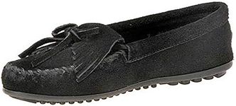 Minnetonka Women's Kilty Hardsole Moccasins 8 M Black