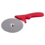 THW® Stainless Steel Pizza Cutter with Round Shape Handheld Pizza Knife Cutter (Red)