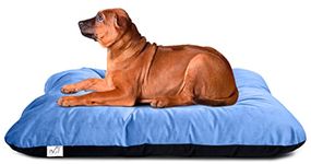 Pet's BFF Rectangular Reversible Dog Bed Large Size - 70 x 100 Cm, Premium Velvet, Black + Sky Blue