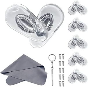 Spiral Nose Pad for Optical Glasses, Sunglasses and Reading Glasses - 15mm (5 Pairs), with 3 in 1 Screwdriver Cleaning Cloth