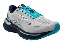 Brooks Men’s Adrenaline GTS 23 Supportive Running Shoe, Grey/Blue/Red, 11.5