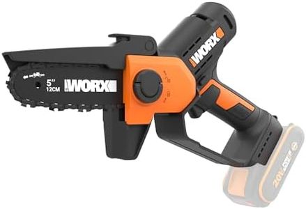 WORX WG326E.9 Akku Mini-Kettensäge 20V, 12 cm Schnittlänge, werkzeugloser Kettenwechsel, 7,6 m-s Kettengeschwindigkeit (ohne Akku und Ladegerät)