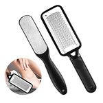 WUJUN 2Pcs Foot Files Foot Pedicure Kit, Stainless Steel Foot Rasp and Dual Sided Foot File Hard Skin Remover Professional Foot Care Tool Both Wet and Dry Cracked Feet