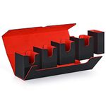 UAONO Card Deck Storage Box with Dice Tray for MTG YugiOh, 5 in 1 Deck Case Set Holds 900+ Sleeved Cards, Strong Magnet Card Organizer Box for Magic Commander TCG CCG Cards (Black&Red)