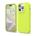 elago Compatible with iPhone 14 Pro Case, Liquid Silicone Case, Full Body Protective Cover, Shockproof, Slim Phone Case, Anti-Scratch Soft Microfiber Lining, 6.1 inch (Neon Yellow)