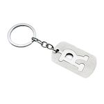 Homxi Keychain, Key Ring Stainless Steel,Letter R Key Chain Silver