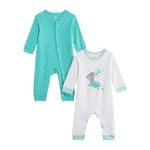 Mothercare Unisex Baby Winter Dreamscape Printed Full Sleeve All-In-One Sleepsuit Romper - Cozy Infant Toddler Jumpsuit Outfit - Pack of 2, Multi (Pack of 2)