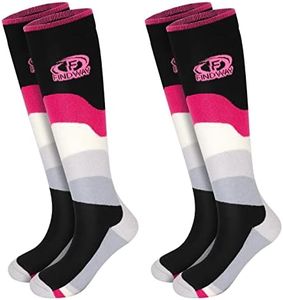 Findway 2 Pares Unisex Calcetines Esqui para Hombre y Mujer Largos, Calcetines Termicos Lana Merino Acolchados y Respirable para Touring, Alpinisimo y Snowboard, M/L