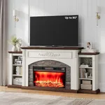 80" Electric Fireplace with Mantel,