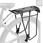 YONTUO Rear Bike Rack,Universal Bike Cargo Rack,Bicycle Pannier Rack with Reflector and Cargo Net,Touring Carrier Rack fit 26”-29” and 700c,BCR03