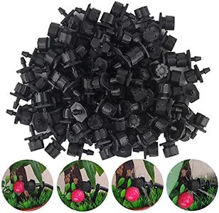MSDADA 110 Pcs Adjustable Irrigation Drippers Sprinklers Emitter Drip Anti-Clogging Watering System for Flower beds, Gardens, Lawn on 1/4'' Barb(Black)