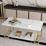 Hooseng Coffee Table, Gold Base for
