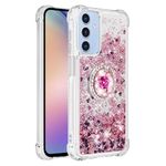 Wuhaizher Samsung A05S Case with Ring Kickstand, Glitter Bling Sparkle Quicksand Flowing Liquid Clear TPU Gel Silicone ShockProof Protective Phone Case for Samsung Galaxy A05S Cover Girls, Rose Gold