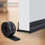 Door Draught Excluder for Bottom of Door - No Sticking Door Draft Excluder Strip Silicone, Door Weather Strip Door Soundproofing Seal Tape 39" Length by YOUSHARES (Black)